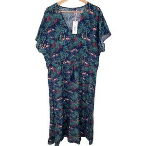New Vineyard Vines flamingo print caftan/dress size L Large NWT
